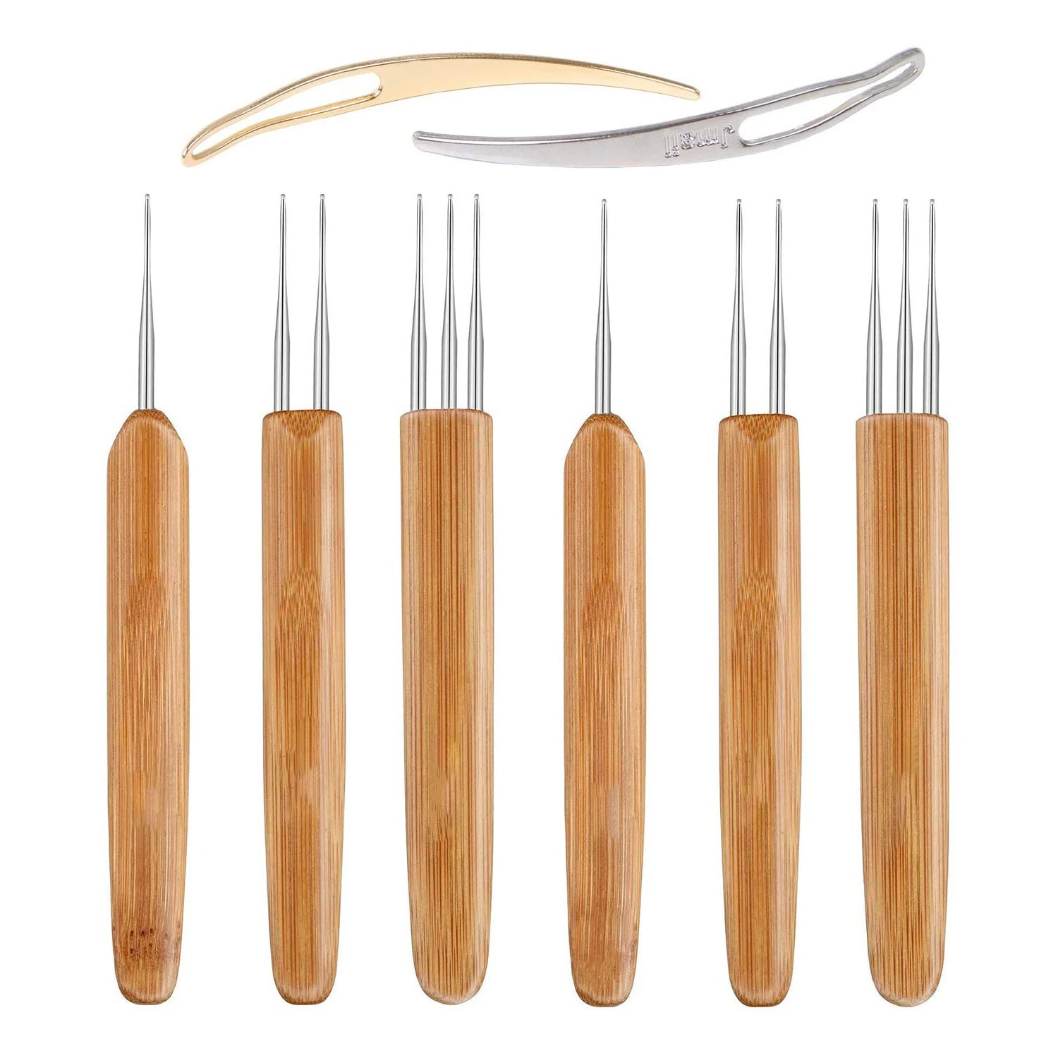 0.5mm/0.75mm 대나무 크로셰 뜨개질 바늘 후크 드레드락 크로셰 후크 뜨개질 바늘 헤어 드레드락 도구 브레이드 공예용