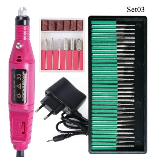 Professional Nail Drill Machine Electric for Manicure Milling Cutter Set Nails Files Drill Bits Gel Polish Remover Tools