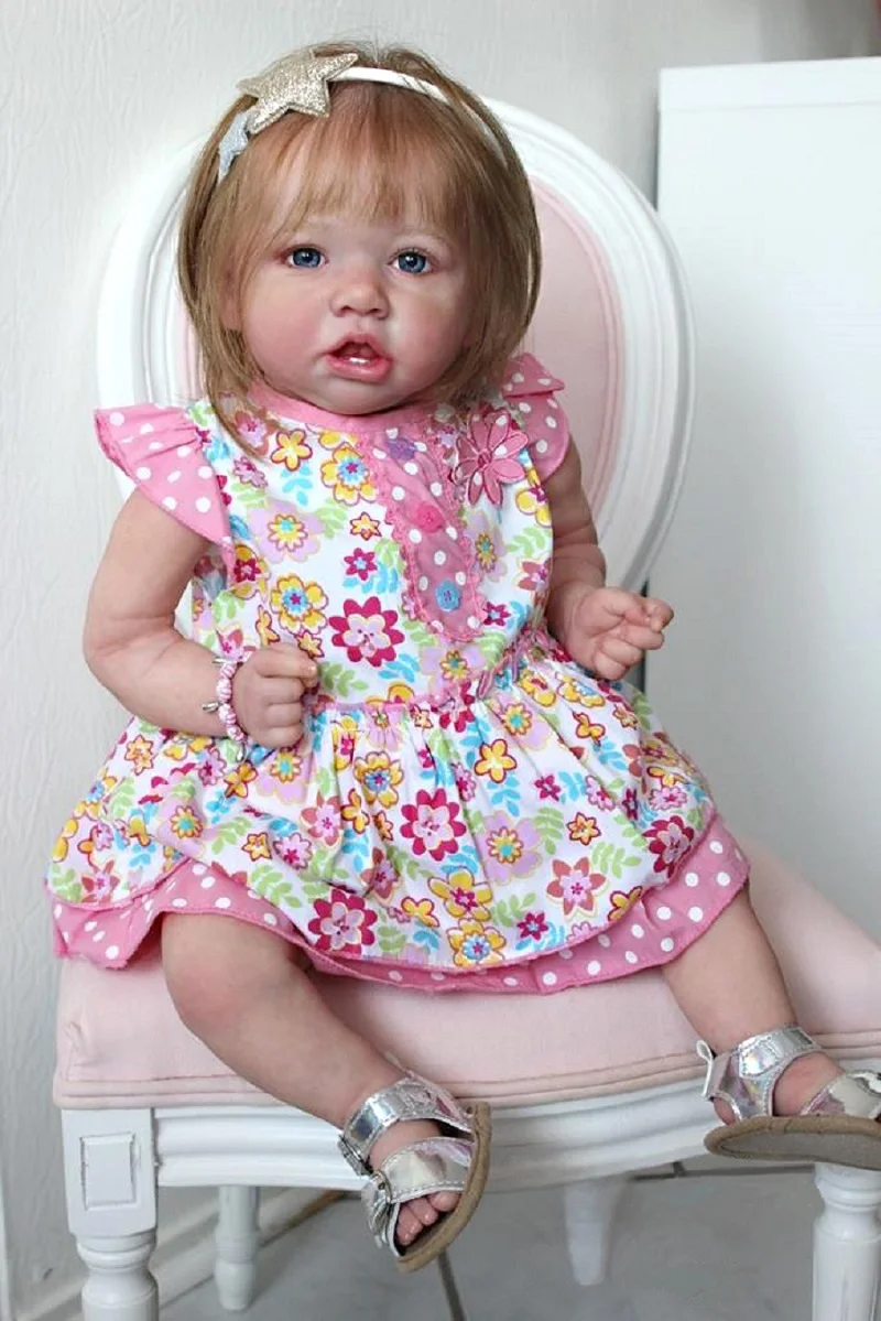 19 Inch Saskia Reborn Dolls Soft Body Cute Baby Girl Painted Lifelike Newborn Bebe For Childrens