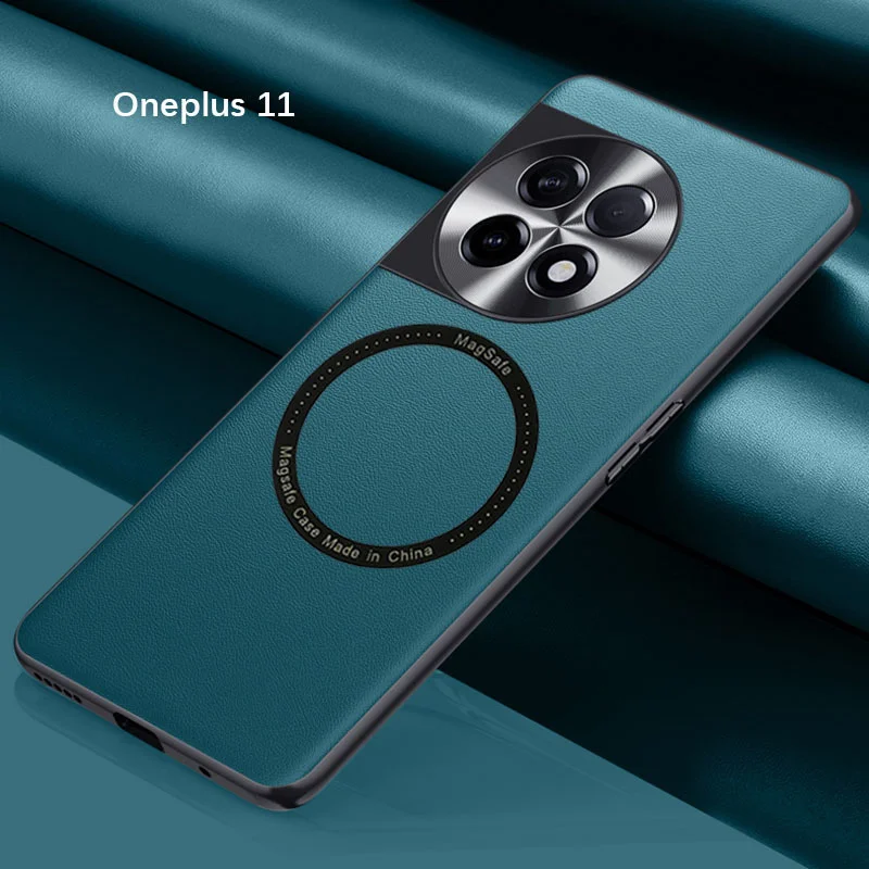 

Magnetic For Oneplus 11 10T ACE 2 Case Silicone Frame PU Leather Cover Shockproof Phone Cases