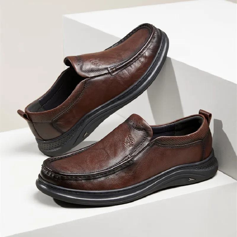 GOLDEN CAMEL Men's Shoes Genuine Leather Loafers Shoes Business Casual Soft Bottom Comfortable Dad Shoes for Men Spring 2024 5