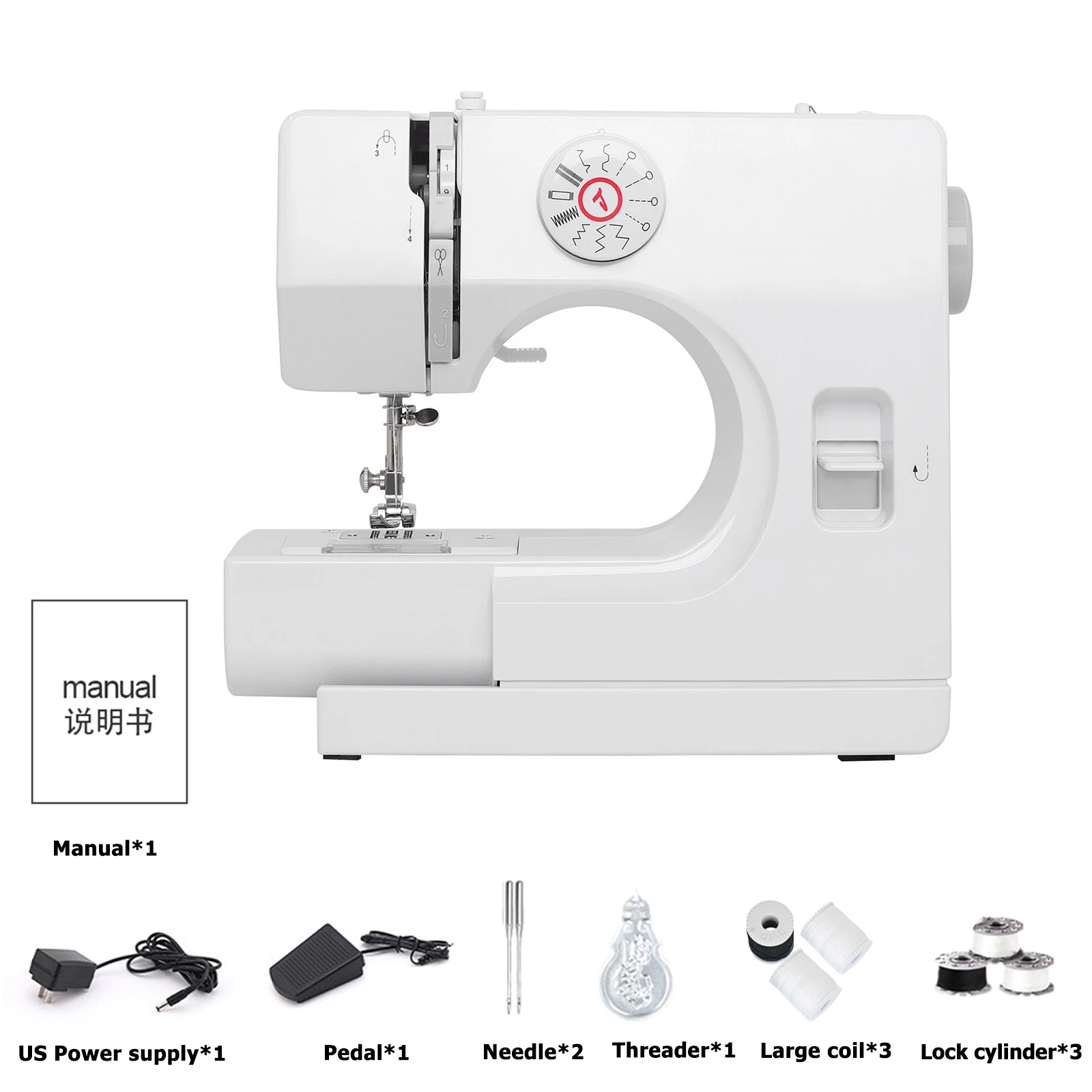 12 Stitches Mini Sewing Machine Home Multifunctional Electric Double ...