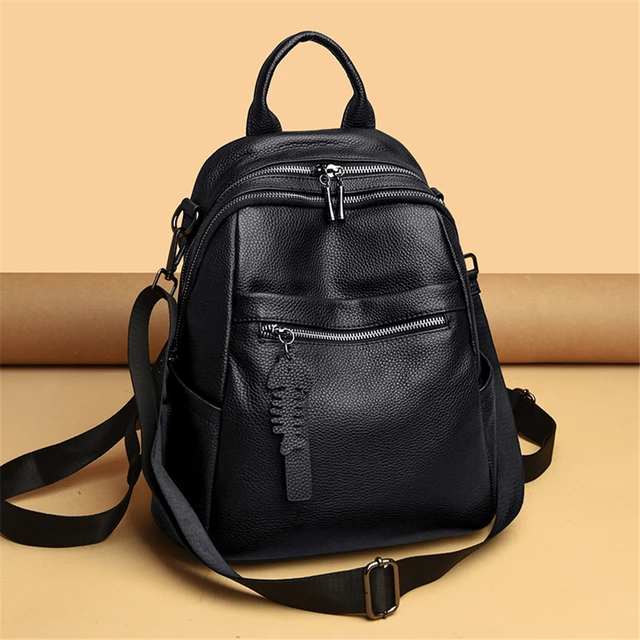 coolcy leather backpack Hot Style Women Real Genuine Fashion Bag (Wine laptop or folder COOLCY: Leather backpacks
