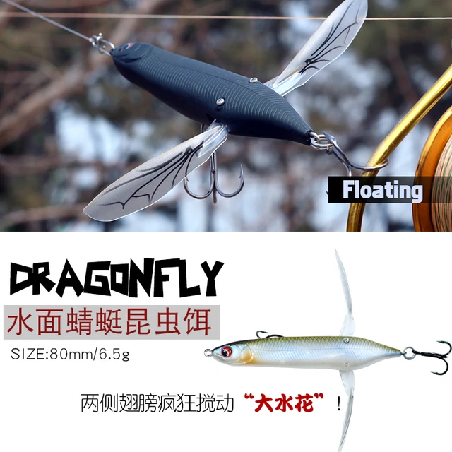 Topwater Dragonfly Dry Flies Insect Fly Fishing Lure 6.5g 80mm Trout Popper  Artificial Bait Wobblers For Trolling Hard Lure 1pcs - Fishing Lures -  AliExpress