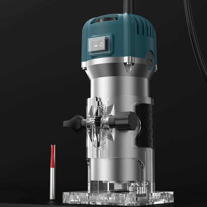 Upgraded 6-speed 800W Woodworking Electric Trimmer 33000 RPM Wood Engraving Slotting Trimming Machine Carving Router