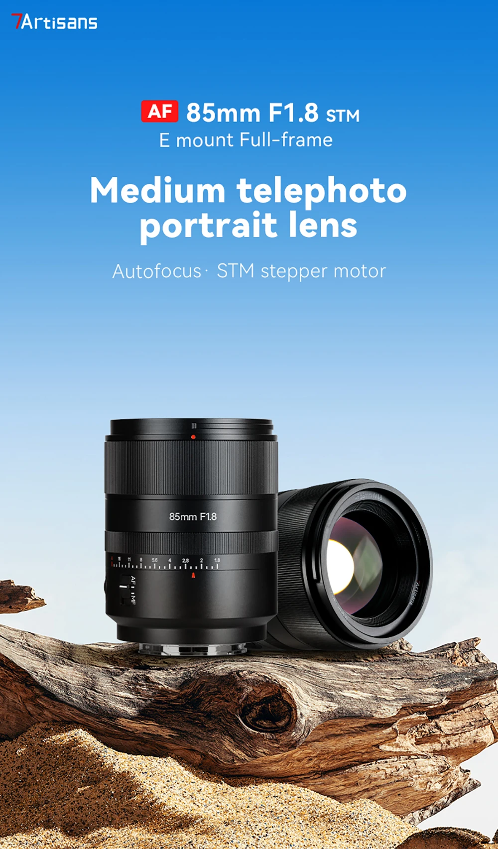 7artisans 85mm F1.8 Auto Focus STM Full Frame Large Aperture Prime Lens for Sony
