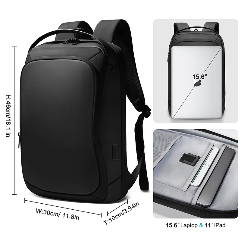 Heroic Knight Men’s Business Backpack Large Capacity 15.6“Laptop Bags Anti Theft Travel Waterproof USB Charging Luxury Backpack 5