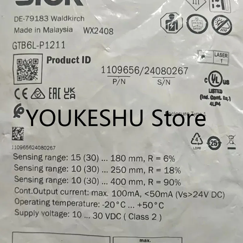새로운 오리지널 감지 센서 G6 GTB6L P1211 광전 센서 GTB6L-P1211 1109656