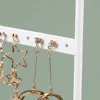 Présentoir de boucles d'oreilles à 3 niveaux et 72 trous, organisateur de rangement de bijoux en métal à 3 couches, support de Base en bois, arbre, support de clous d'oreille, cadeau