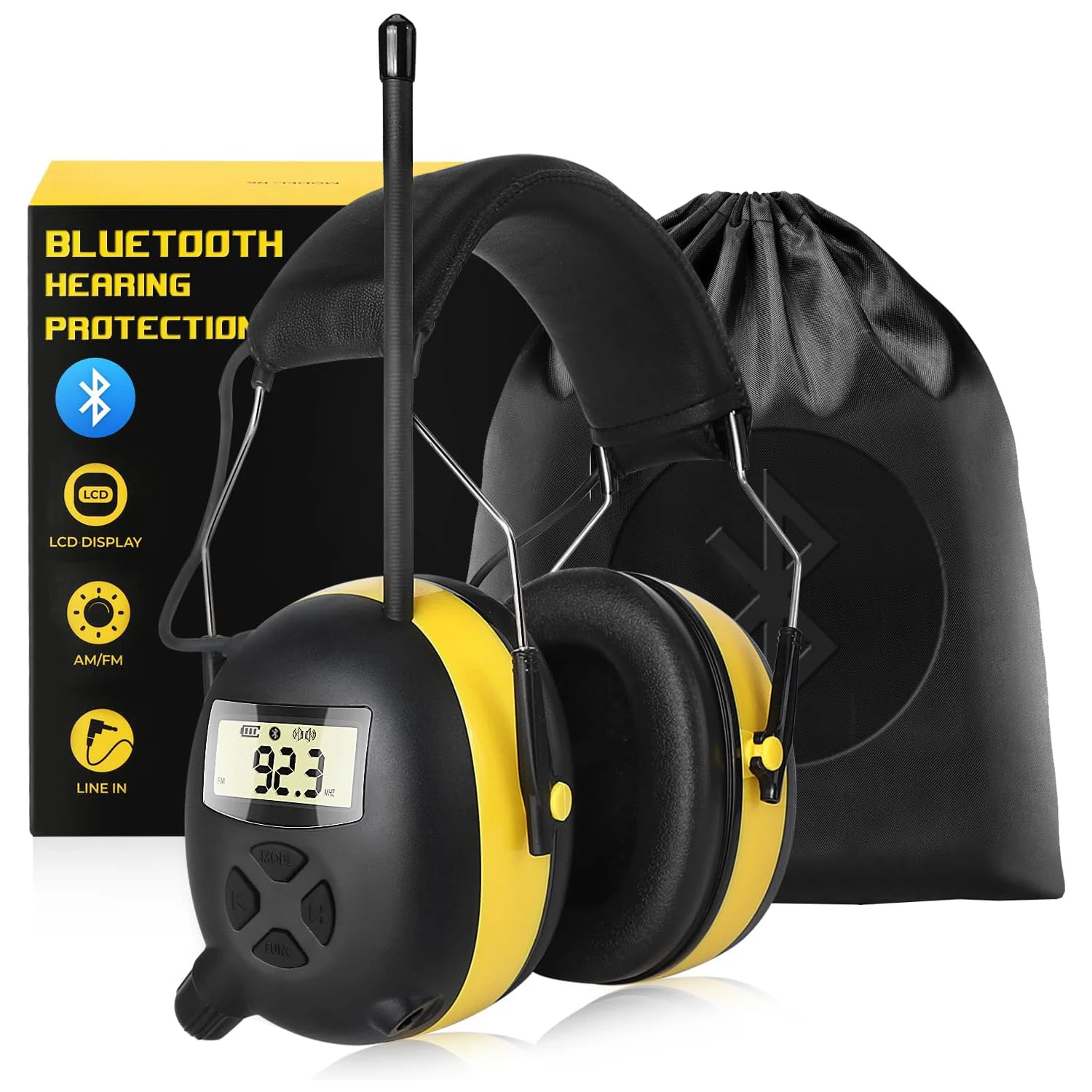 Work Tunes Ear Muffs AM/FM Radio Headphones With Digital Display - Main Image