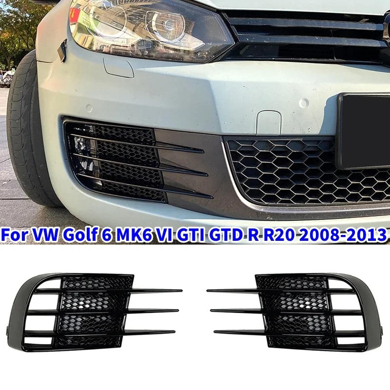 

2Pcs Car Front Bumper Fog Light Cover Grill Fog Lamp Cover For VW Golf 6 MK6 VI GTI GTD R R20 2008-2013