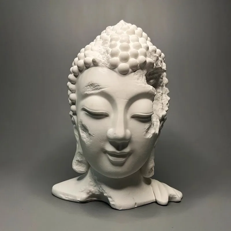 

Chinese Zen Buddha head Sculpture Art Decorative Crafts Modern Simple Home Living Room Gypsum Statue desktop Aesthetic Decor