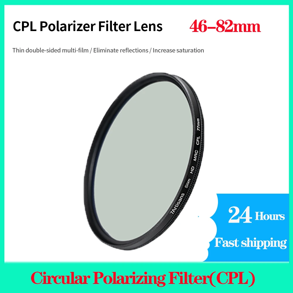 

7artisans 46-82mm Polarizer Filter 18 Layer Multi Resistant Circular Polarizing Filter(CPL) with HD Optical Glass/Reduce Glare