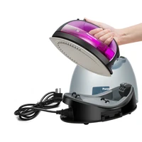 cordless Steam Iron Handheld 3-speed Adjustable Ironing Machine Portable Ceramic Bottom Plate 1300W Fabric Steamer Self-Cleaning 4