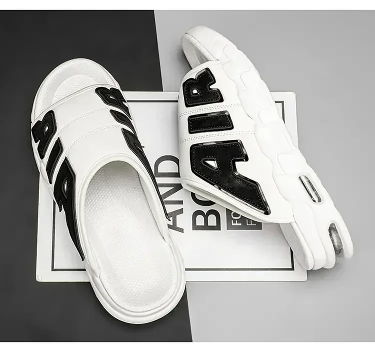 Comparison of colors for men's platform slippers.