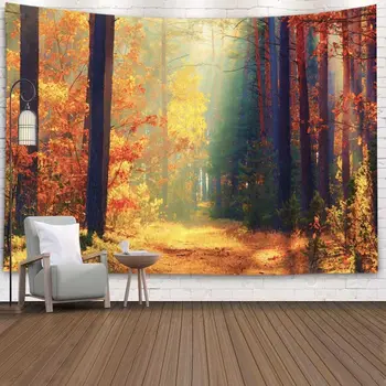 Sunlit Autumn Forest Tapestry 1