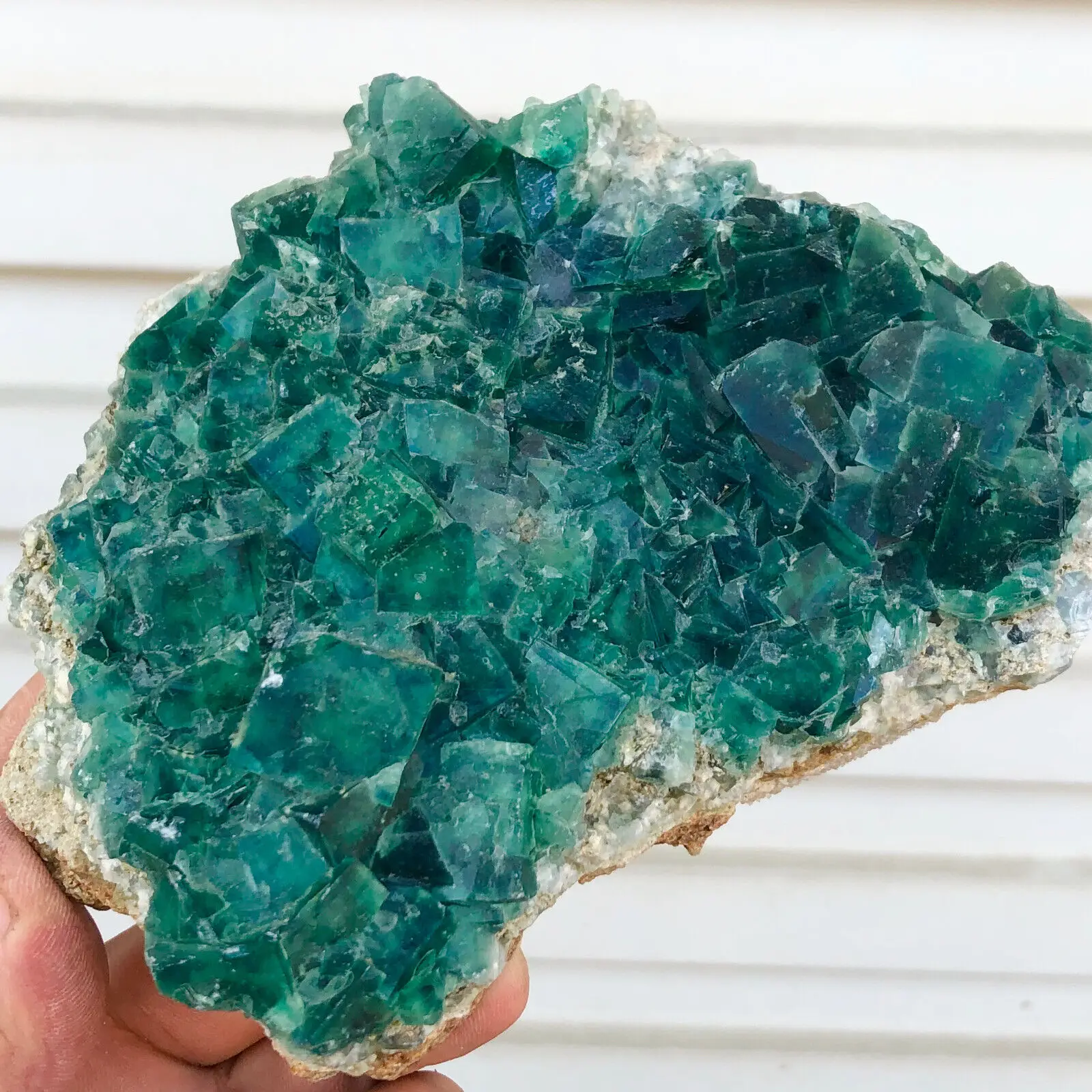 Raw Crystals Green Fluorite Crystal Cluster, Natural Fluorite