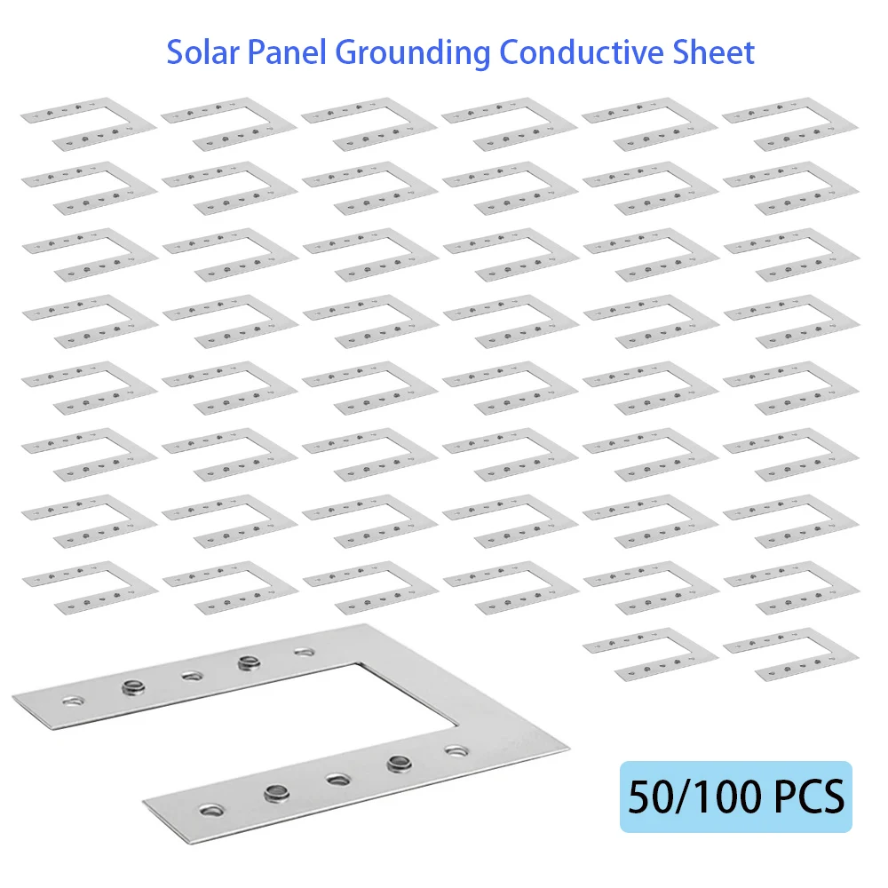 Solar Panel Clips Grounding Conductive Sheet Cable Clamp 42x50mm