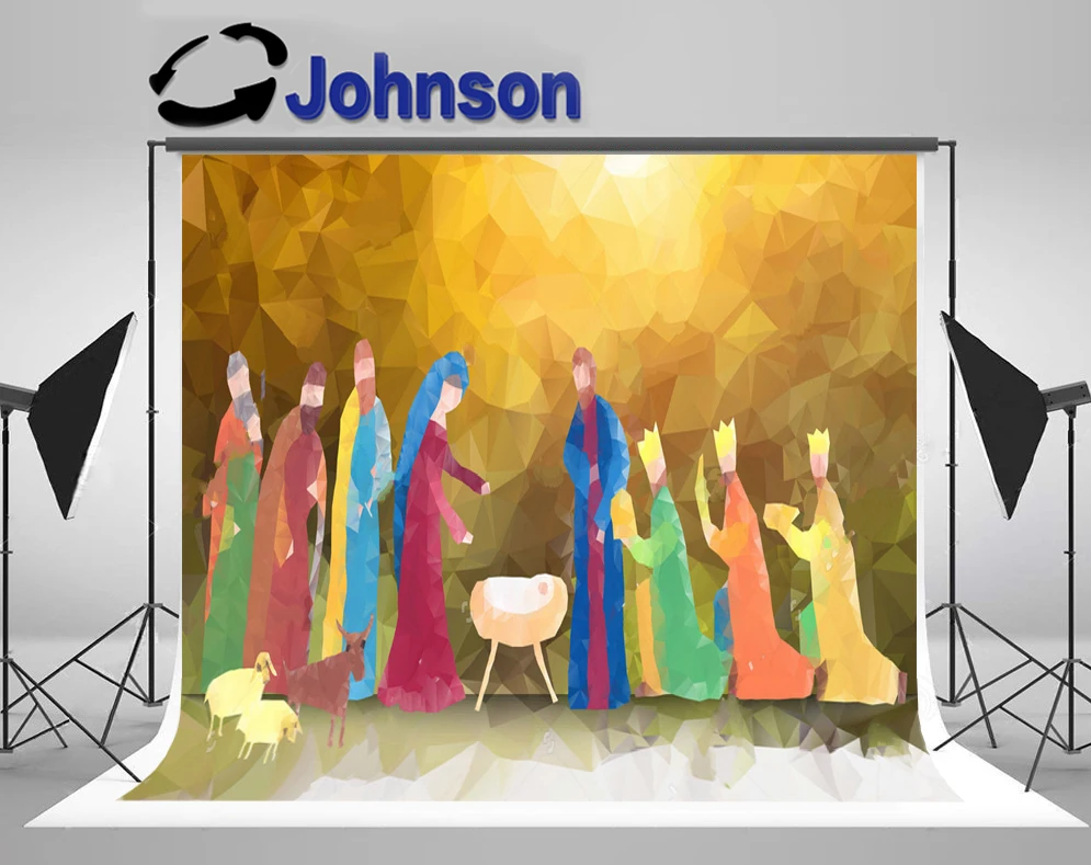 Johnson Presepe Baby Jesus Sfondi Fondali Per Feste Con Stampa Di Computer Di Alta Qualità