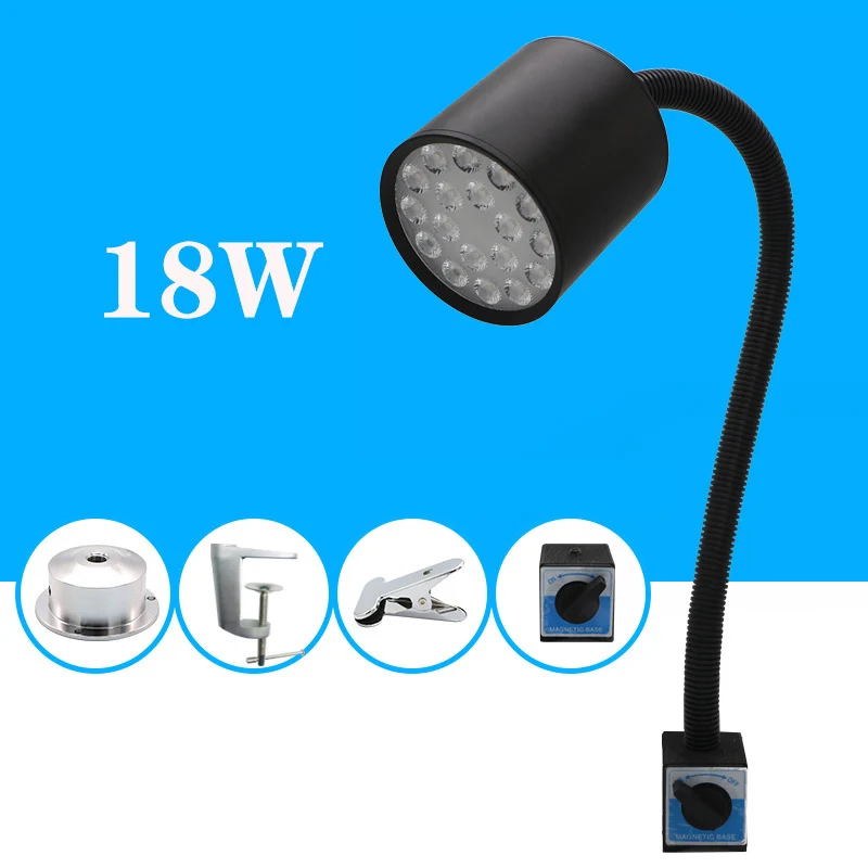 

Гибкая Настольная лампа для токарного станка, 18 Вт, 24 В/220 В