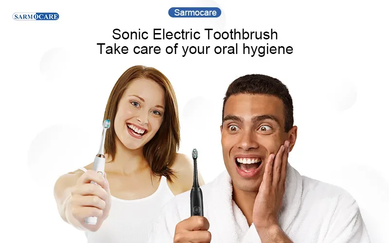 Sonic Elektrische Zahnbürste Smart Ultraschall Dental Zähne Bleaching Wiederaufladbare Erwachsene Zahnbürste Sarmocare S100 Mit 8 Bürstenkopf – Detail 1