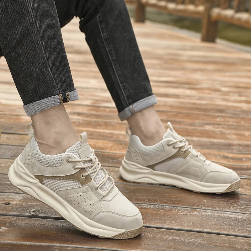 Herren Freizeitschuhe Aus Leder, Leicht Und Atmungsaktiv_voghion.com