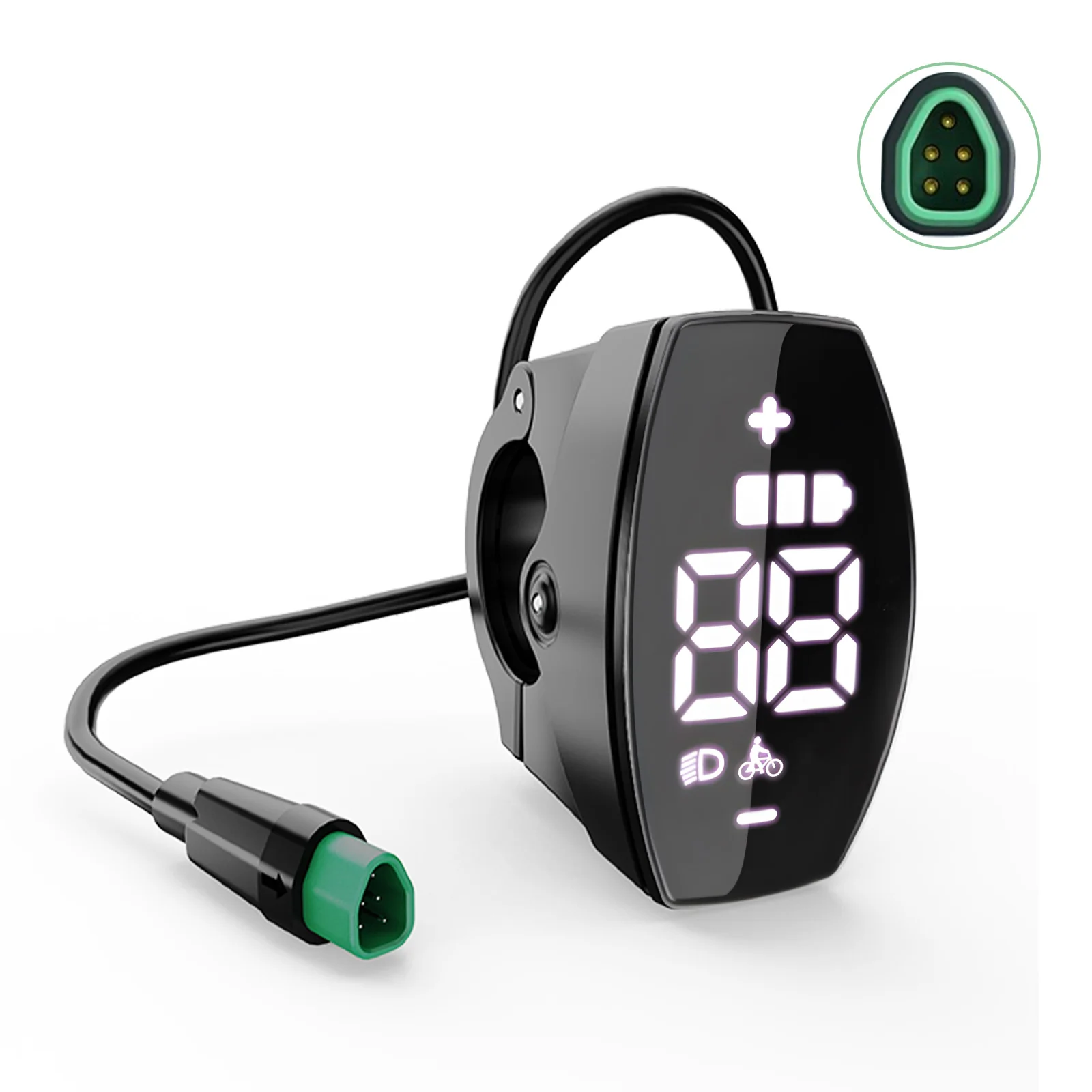 VD03 Ebike Display - 1.5" Slim LED Screen for Bafang BBS01B/02B HD Mid Drives Kit CAN Protocol IP67 Waterproof 0-9 Levels