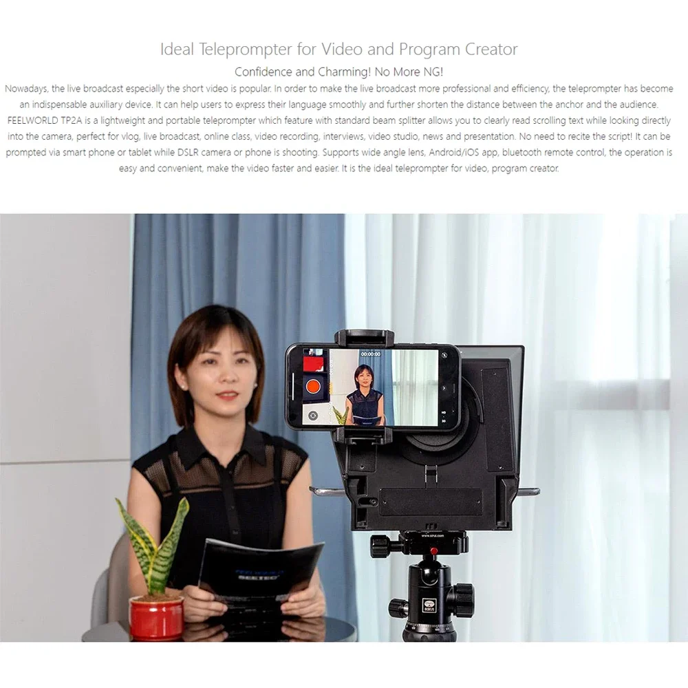 FEELWORLD TP2A ポータブルテレプロンプター Amazon | FEELWORLD TP2A 8インチ テレプロンプター iPad