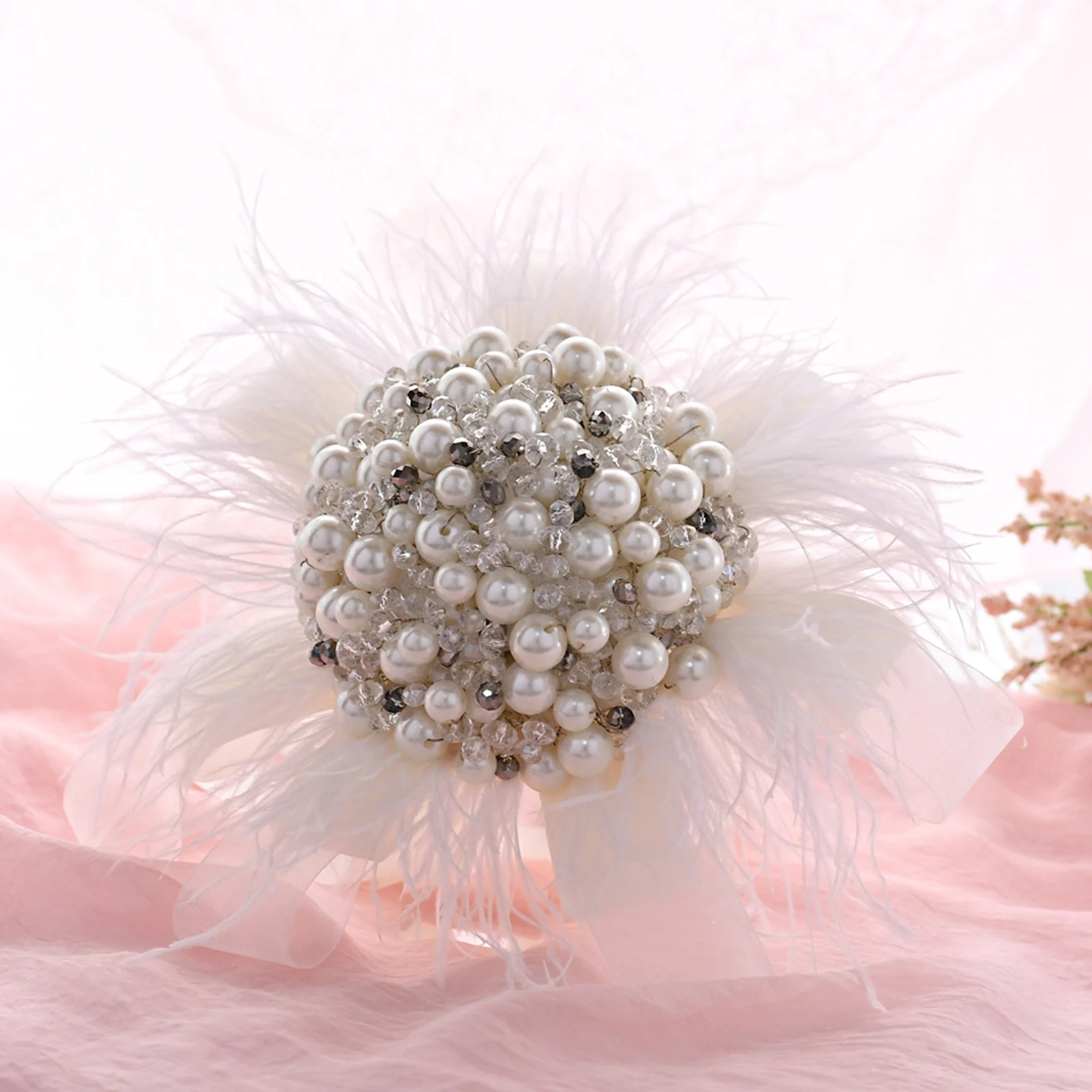 Pearl Bridal Wedding Bouquet Pearls Marriage Accessories Bridal Bouquets Pearls Brides Flower Bouquets for Wedding Decoration