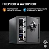Medium Gray Fireproof Safe and Waterproof Safe Box with Dial Combination Documents,  1.23 Cubic Feet, SFW123DSB 2