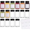 Glass Shot Bottles Wide Mouth 60 ml Small Glass Bottles Travel Mini Clear Jars,2 oz 2