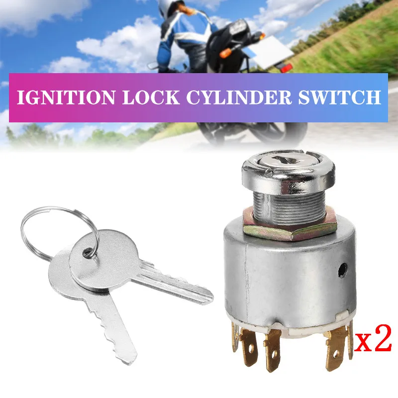 1Set 4 Position Park/Off/On/ Ignition Switch Control W/ 4 Keys For Lucas SPB501 12V Car Boat Motorcycle Ignition Lock Cylinder car key motorcycle key heavy equipment ignition key