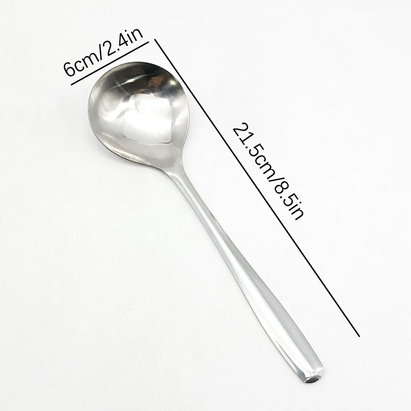 Stainless Steel Soup Ladle Korean Style Large Head Long Handled Spoon For Drinking Soup Congee Restaurant Hotpot Spoon