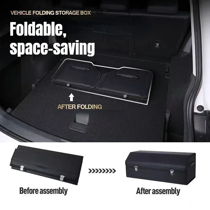 Leather Car Storage Box with Multiple Compartments