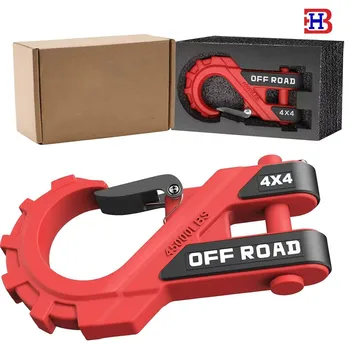 3/8 "heavy-duty trailer hook forged steel, maximum load capacity of 20t, equipped with rubber protector, trailer U-shaped clamp, 1