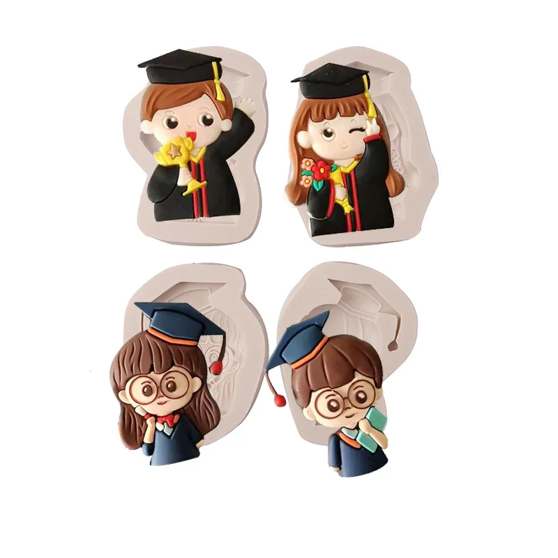 Graduation glasses boy girl silicone mold fondant biscuit candy chocolate epoxy resin ice molds DIY homemade cake decorate