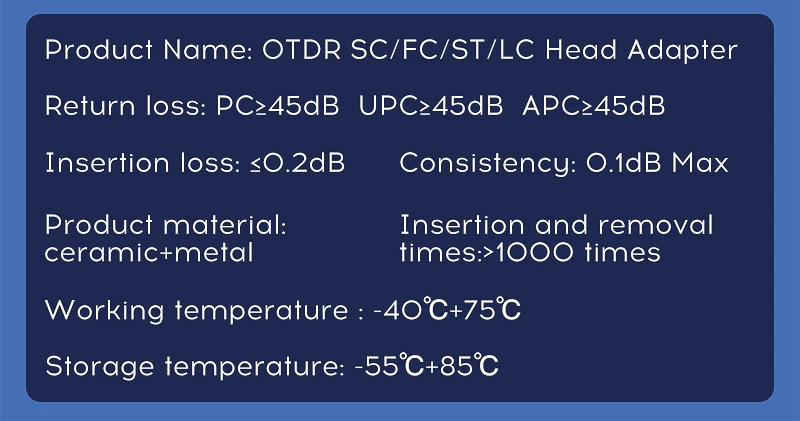 OTDR transfer connector FC ST SC LC APC adaptor OTDR Fiber Optic Connector For O