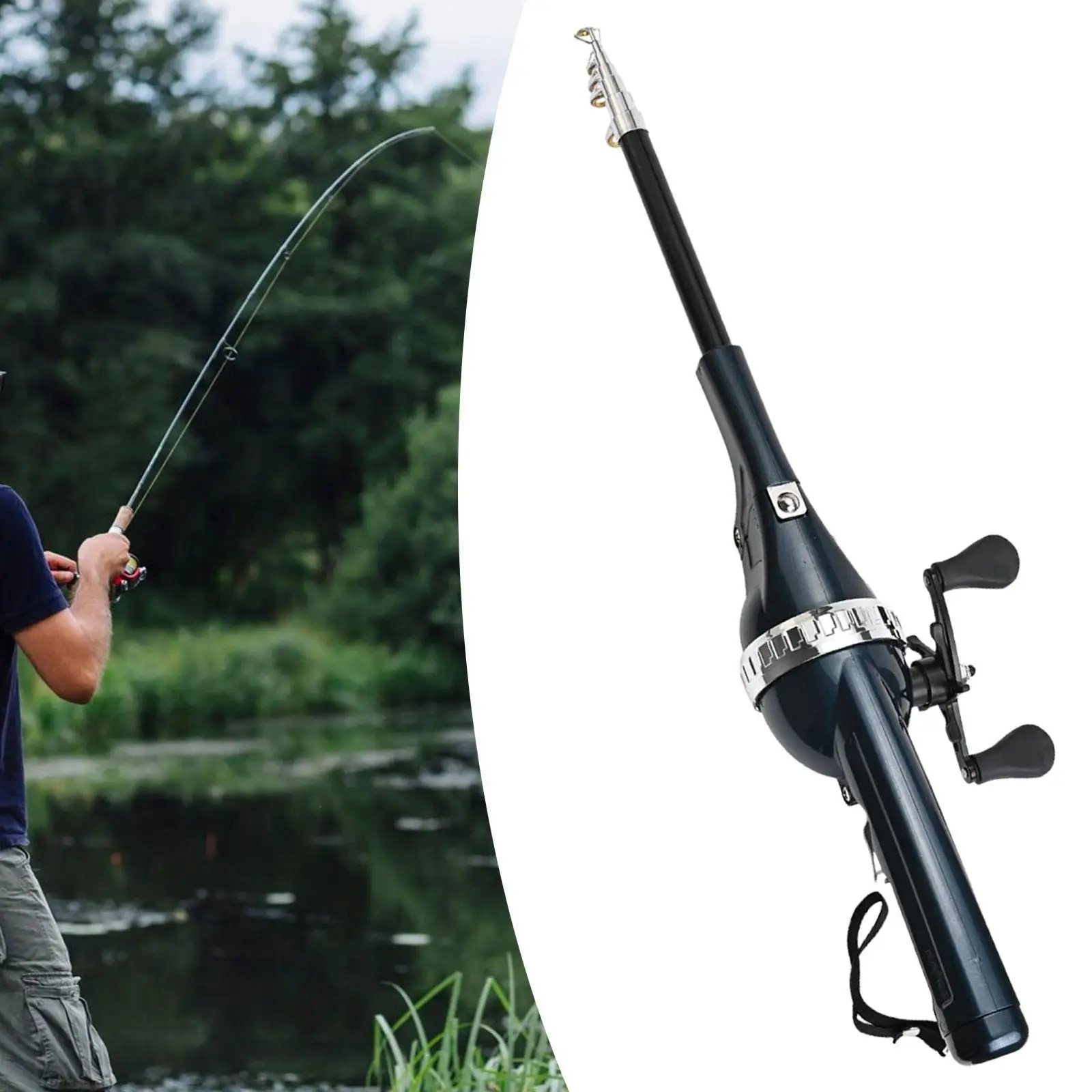 Fishing Rod Reel Combos Easy Carry Foldable Fishing Rod for Carp Trout River Fishing Rod Reel Combos Easy Carry Foldable Fishing Rod for Carp Trout River