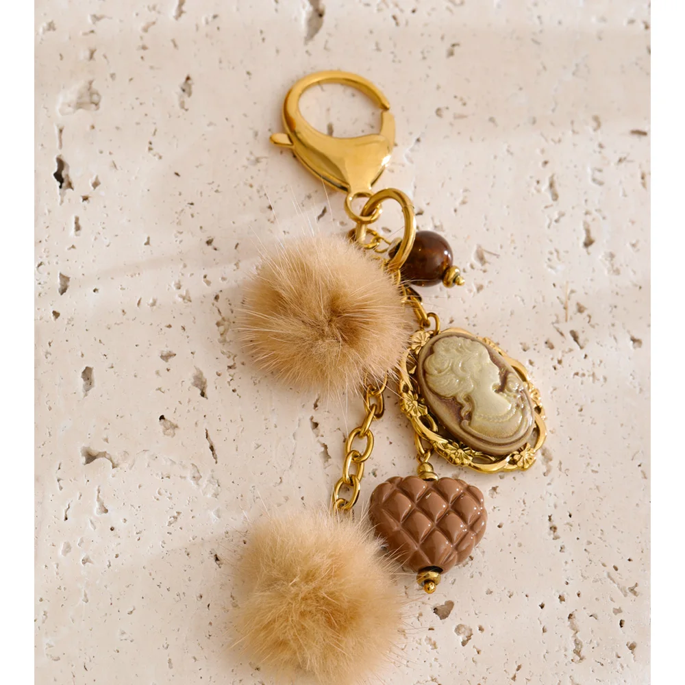 Yhpup Jewelry Steel Resin Keychain