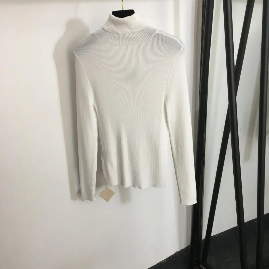 

Slim Fit High Neck Long Sleeve Pullover with Logo Embroidery