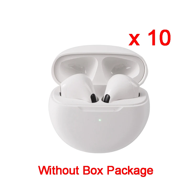 

Wholesale Pro 6 TWS Wireless Bluetooth Earphones Mini Earbuds Earpod Headset For Xiaomi Android Apple iPhone Headphones 10Pieces