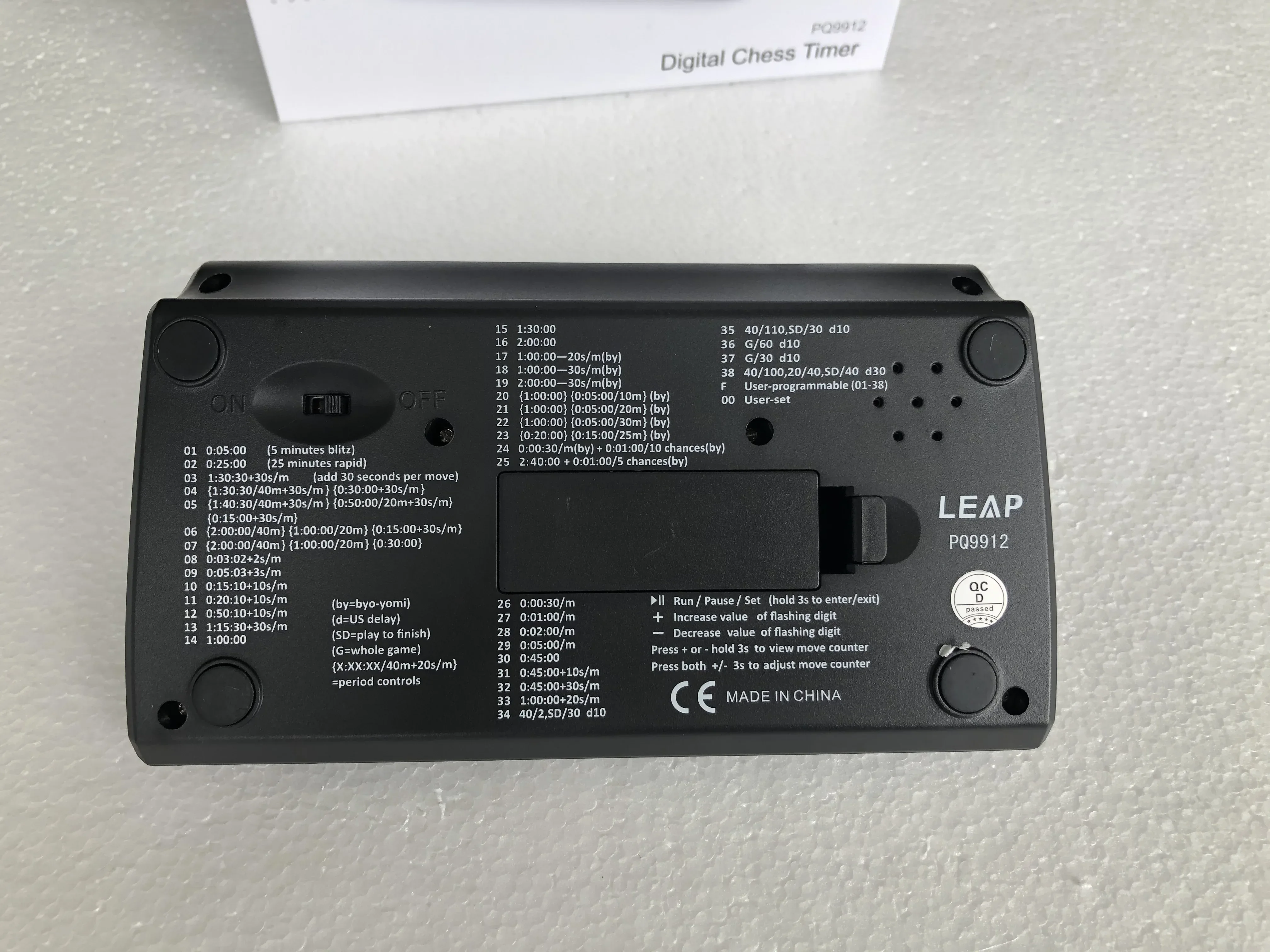 LEAP PQ9912 Professional Digital Chess Clock Count Down Timer Novelty Multifuctional Practical Game Competition Count Up Player Digital Chess Clock