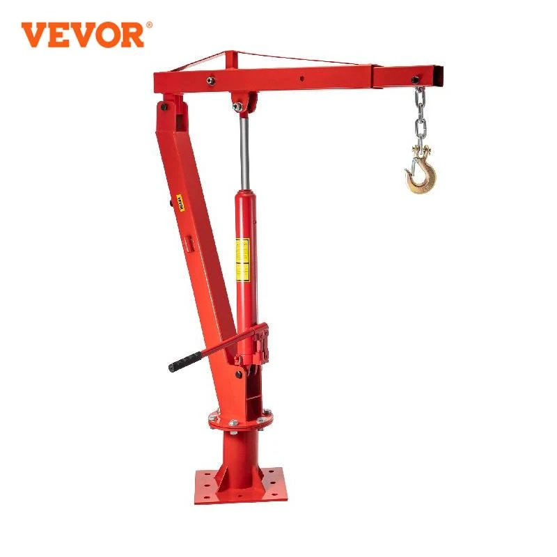 VEVOR 2000 LBS 유압 플런저 호이스트 크레인 픽업 트럭, 건설 및 운송 산업용 대빗 크레인 스위블베이스기타 도구 및