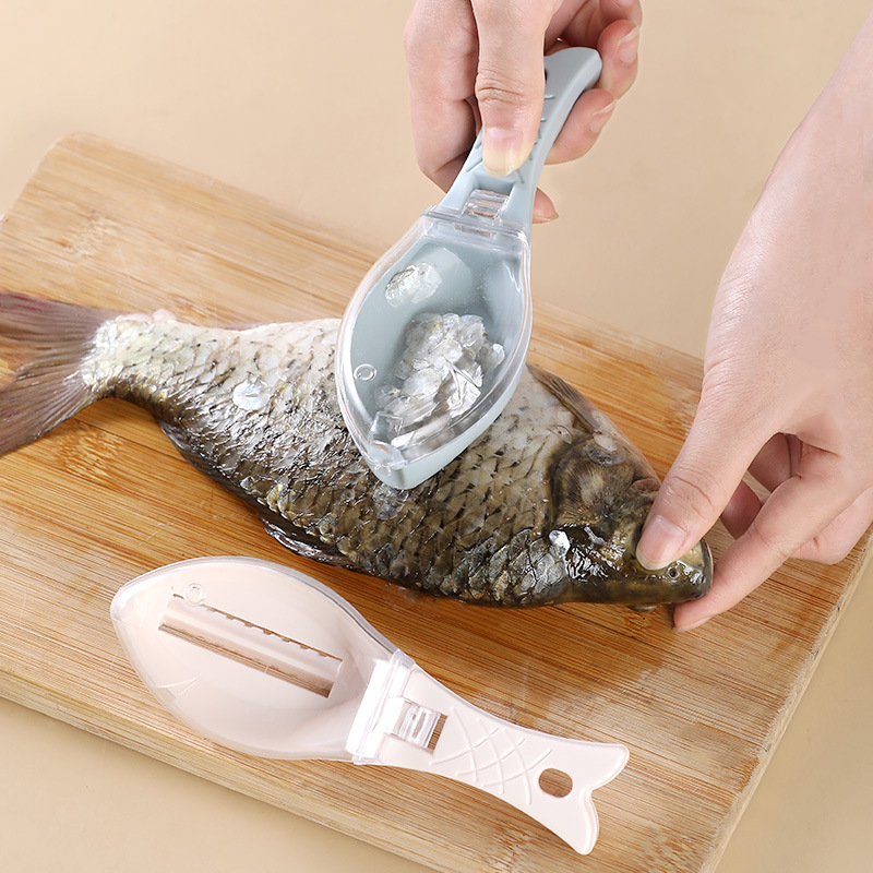 Fish Scale Planing And Scraping Tool With Lid For Household Kitchen Manual Removal Of Fish Scales And Seafood Tools