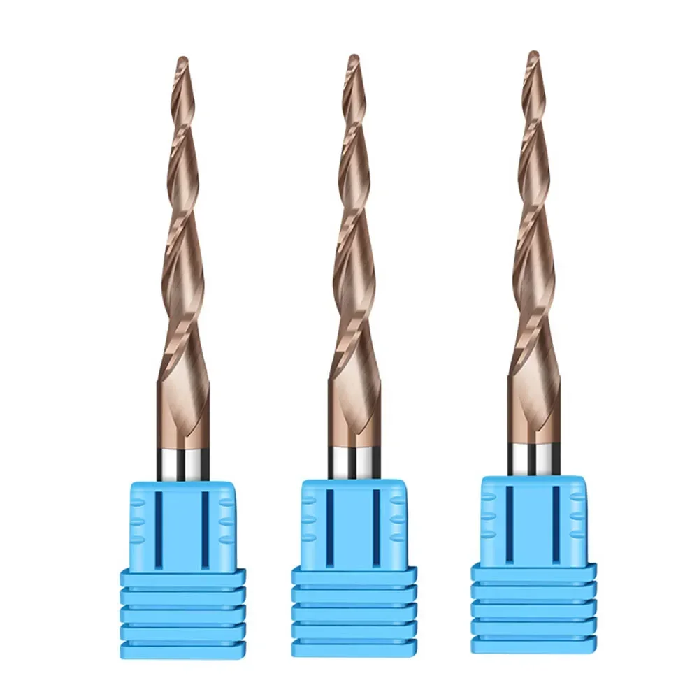 Hartmetall Spirale Konische Kugel Nase Schaftfräser 6mm Schaft 2 Flöten Router Bit Holzbearbeitung CNC 2D 3D Carving Bits Holz Fräser