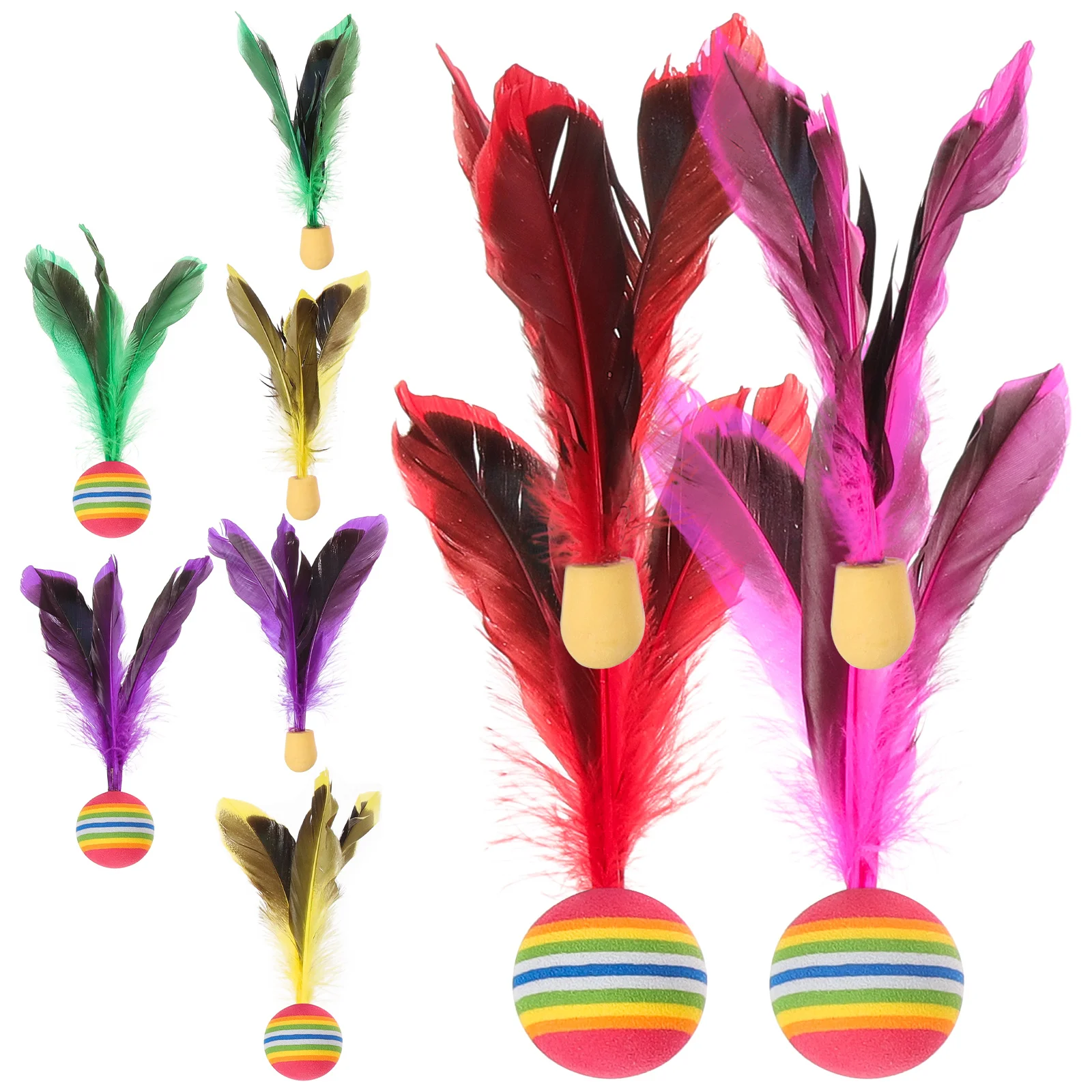10 Pcs Sponge Color Badminton Shuttlecocks Wear Resistant Replaceable Plume Practicing Accessories Outdoor Toy High Elastic