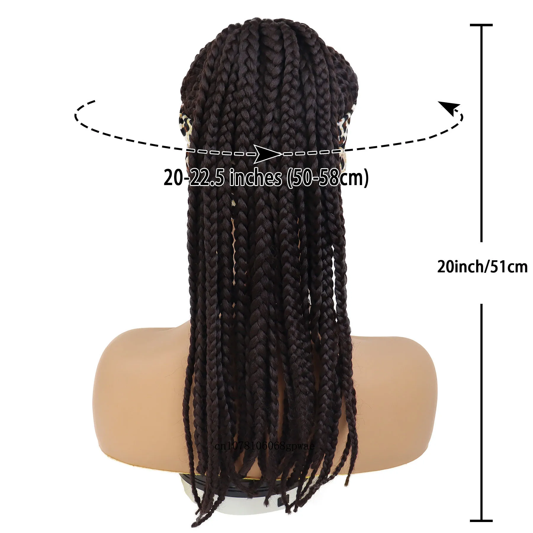 Box Braided Headband Wig with Leopard Print Synthetic Cornrow Twist Crochet Hair for Black Women Long Straight Ponytail Wigs