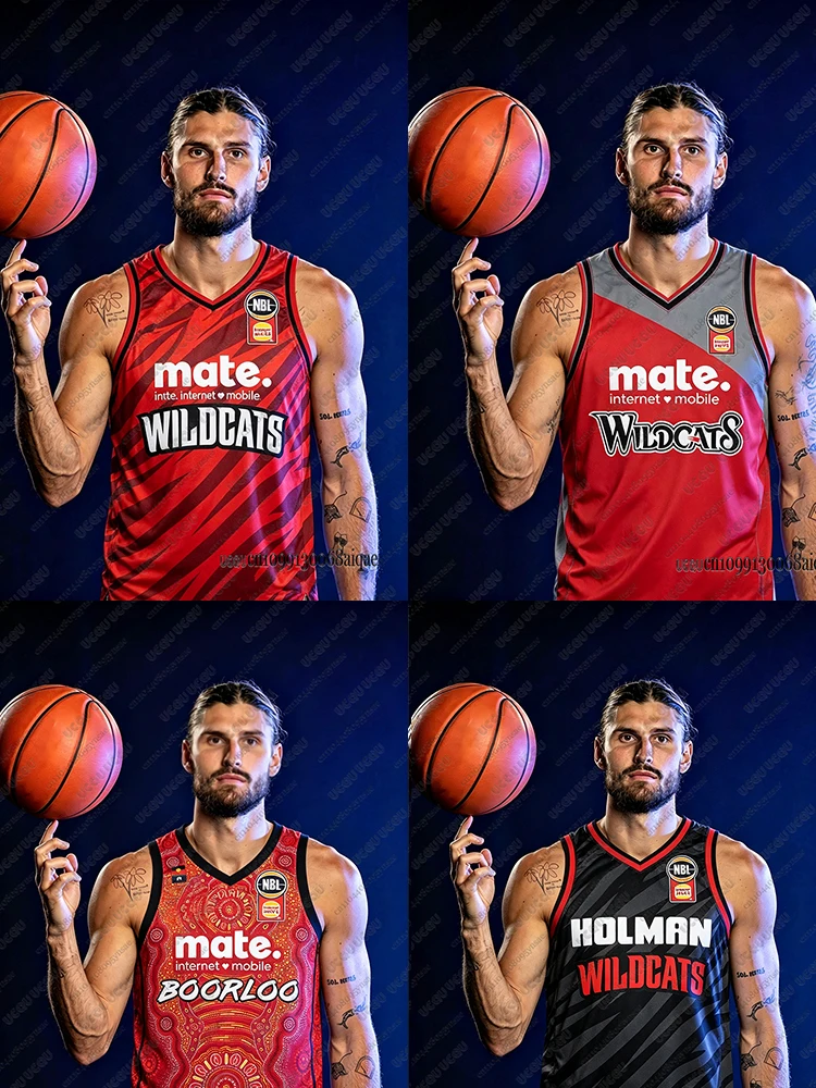 Sommer Neue Sport-Basketball-Trikots für Männer Perth Wildcats Basketball-Shirts Schnell trocknende ärmellose Weste Herren-Basketball-Tanktop