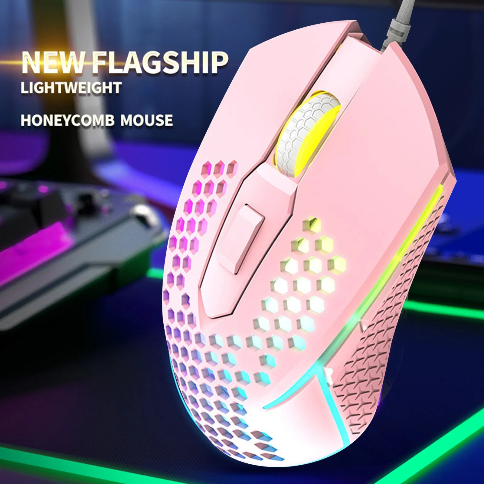 X8 Wired Gaming Mouse Portable Office Entertainment Mute Mechanical Desktop Computer Notebook Honeycomb Luminous Mouse gaming mouse for large hands