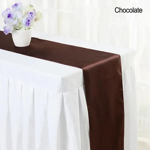 1pc Multicolor Satin Table Runner Autumn Table Runner For Dining Table Christmas Wedding Decoration Red chemble mariage 30*275cm